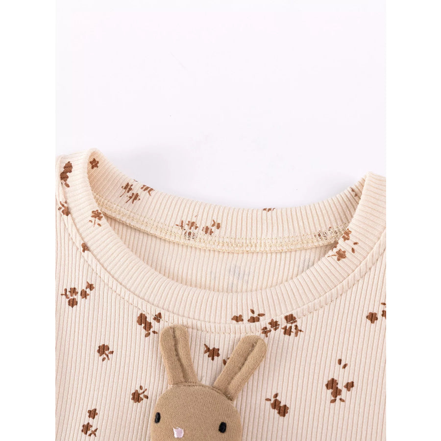 Children’s Floral Bunny Applique Tulle Dress Apparel and Accessories