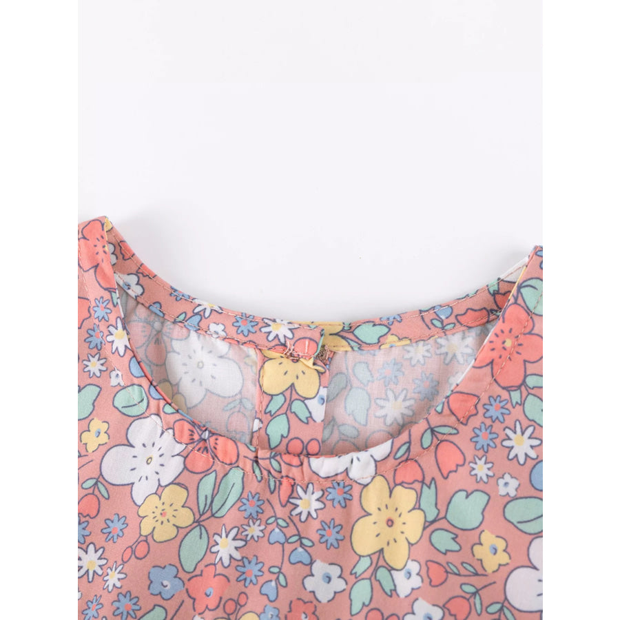 Children’s Floral Bunny Print Top & Capri Leggings Set Apparel and Accessories