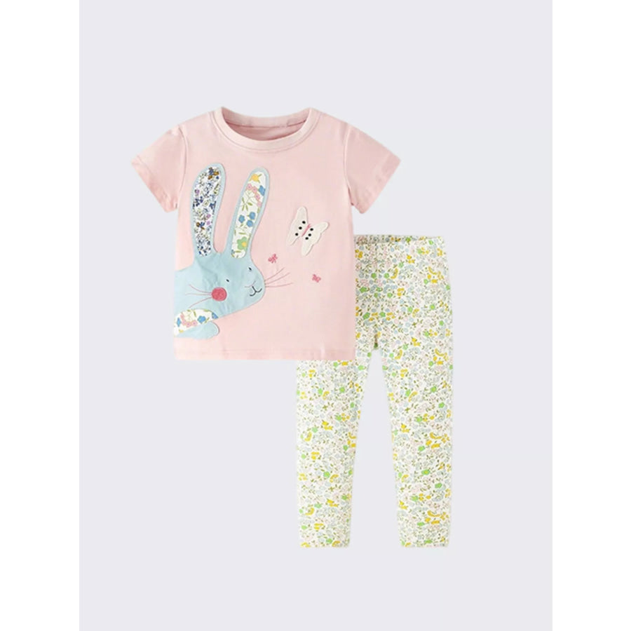 Children’s Floral Bunny Top & Pants Set Apparel and Accessories