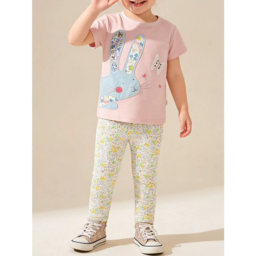 Children’s Floral Bunny Top & Pants Set Apparel and Accessories