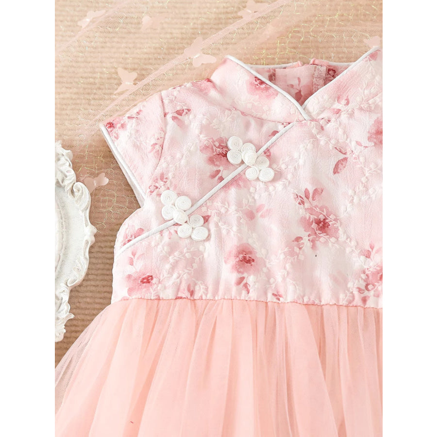 Children’s Floral Cap Sleeve Tulle Dress Apparel and Accessories