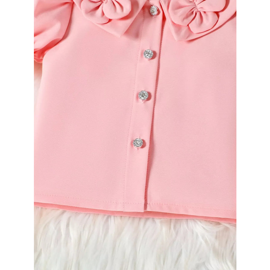 Children’s Floral Decor Ruffle Trim Top & Pants Set Apparel and Accessories