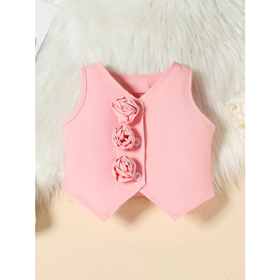 Children’s Floral Decor Vest & Pleated Skirt Set Apparel and Accessories