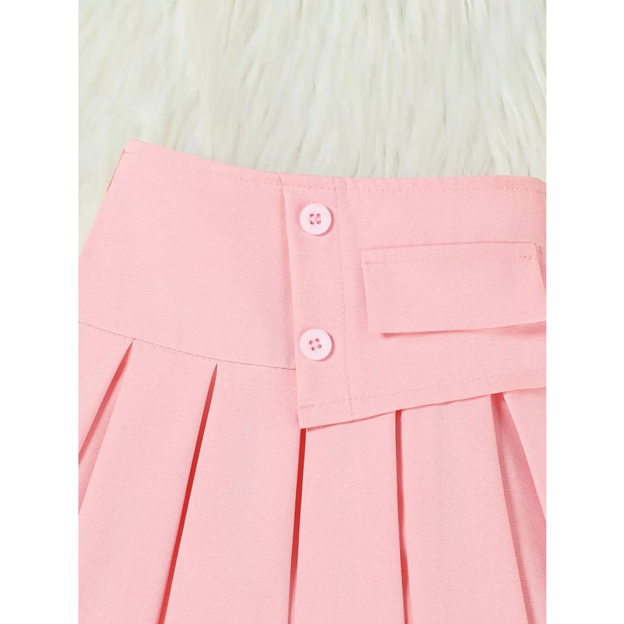 Children’s Floral Decor Vest & Pleated Skirt Set Apparel and Accessories