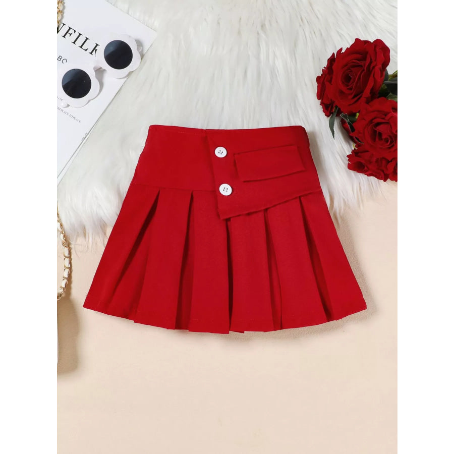 Children’s Floral Decor Vest & Pleated Skirt Set Apparel and Accessories