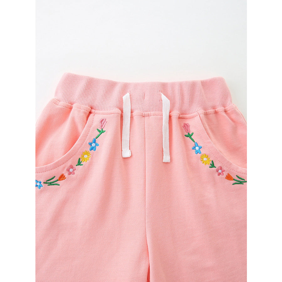 Children’s Floral Embroidered Shorts Apparel and Accessories