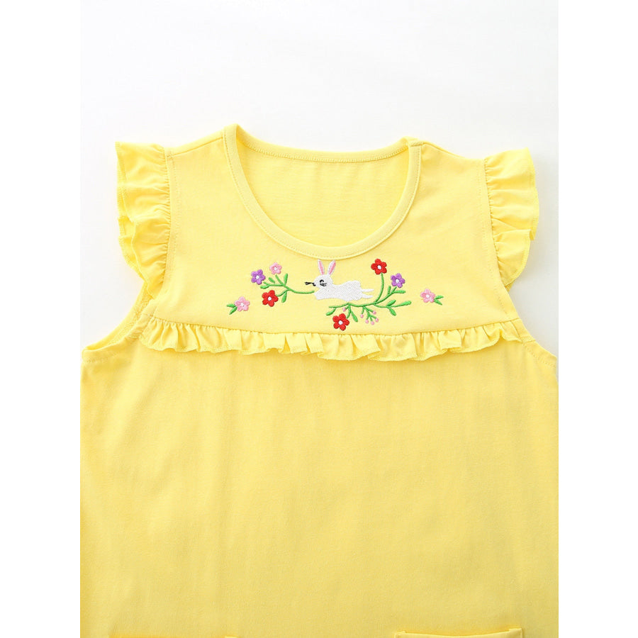 Children’s Floral Embroidered Top and Printed Shorts Set Apparel and Accessories