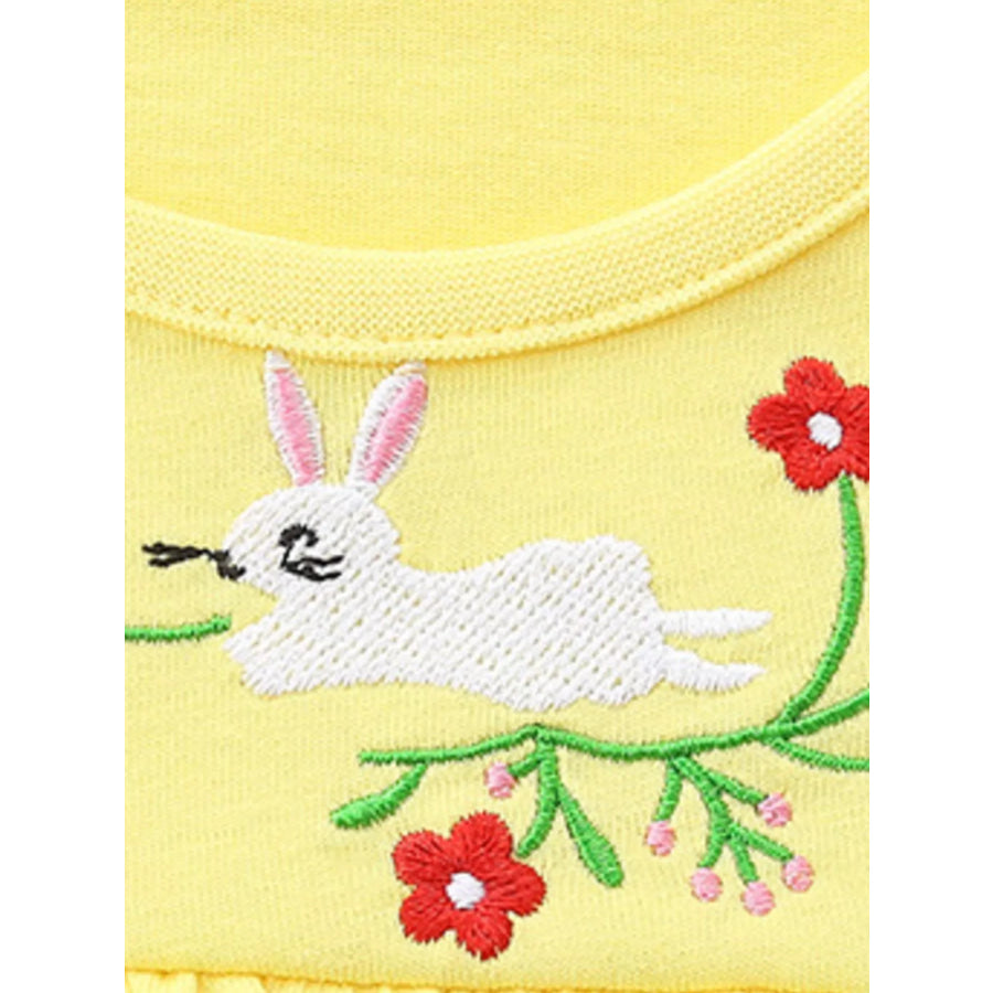 Children’s Floral Embroidered Top and Printed Shorts Set Apparel and Accessories