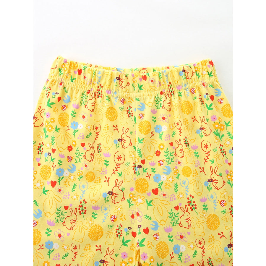 Children’s Floral Embroidered Top and Printed Shorts Set Apparel and Accessories