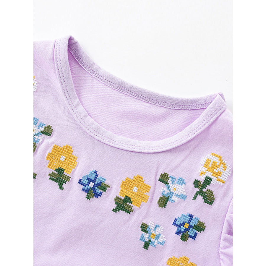 Children’s Floral Embroidered Tulle Dress Apparel and Accessories