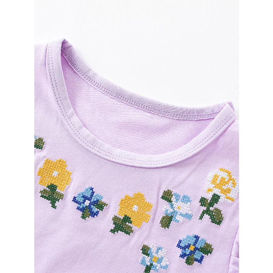 Children’s Floral Embroidered Tulle Dress Apparel and Accessories