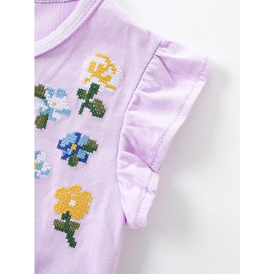 Children’s Floral Embroidered Tulle Dress Apparel and Accessories