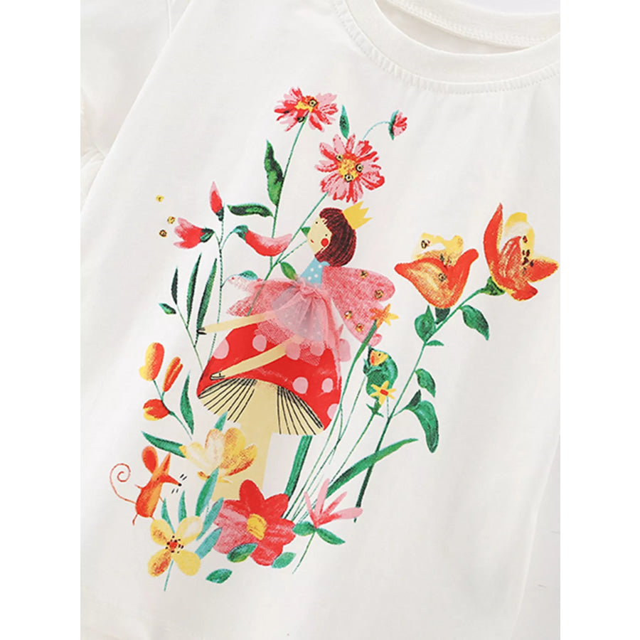 Children’s Floral Fairy Short Sleeve T-Shirt Apparel and Accessories