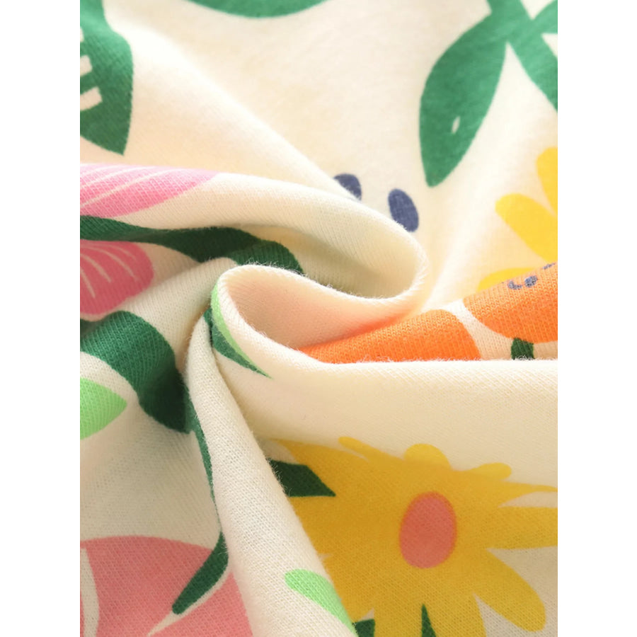 Children’s Floral & Fruit Print Ruffled Hem T-Shirt Apparel and Accessories