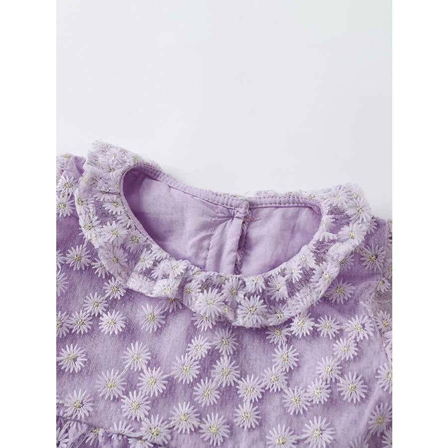 Children’s Floral Lace Ruffle Sleeve Party Dress Apparel and Accessories