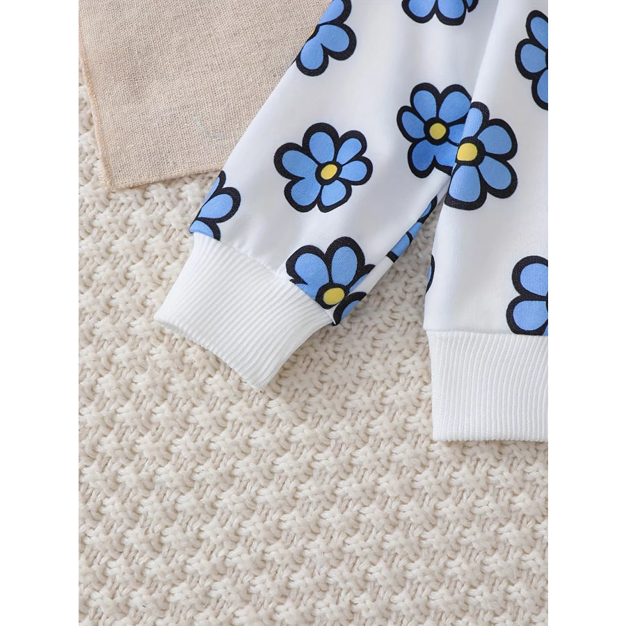 Children’s Floral Long Sleeve Sweatshirt and Joggers Set Apparel Accessories
