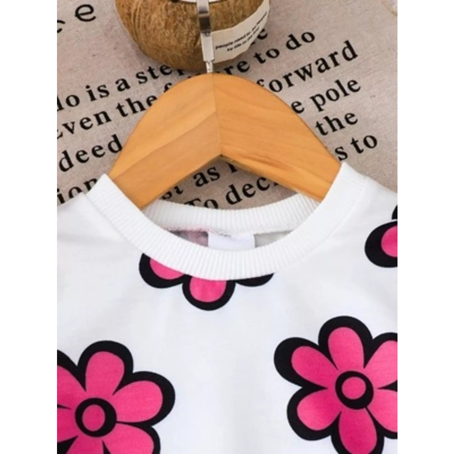 Children’s Floral Long Sleeve Sweatshirt and Joggers Set Apparel Accessories