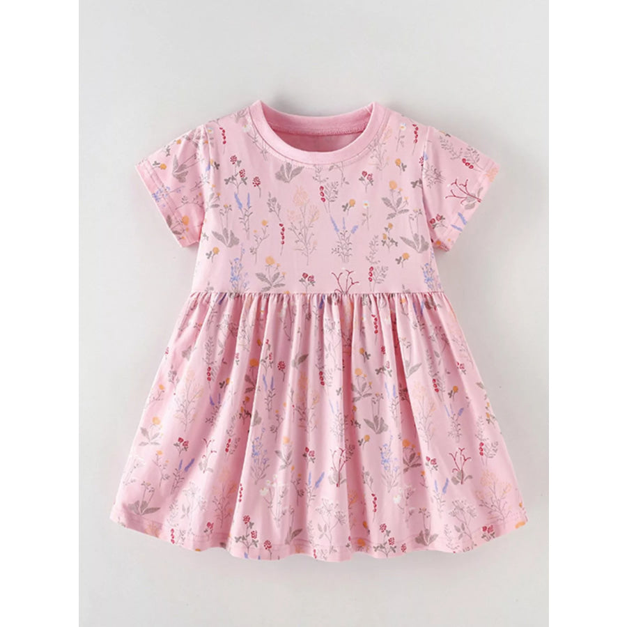 Children’s Floral Print A-Line Dress Apparel and Accessories
