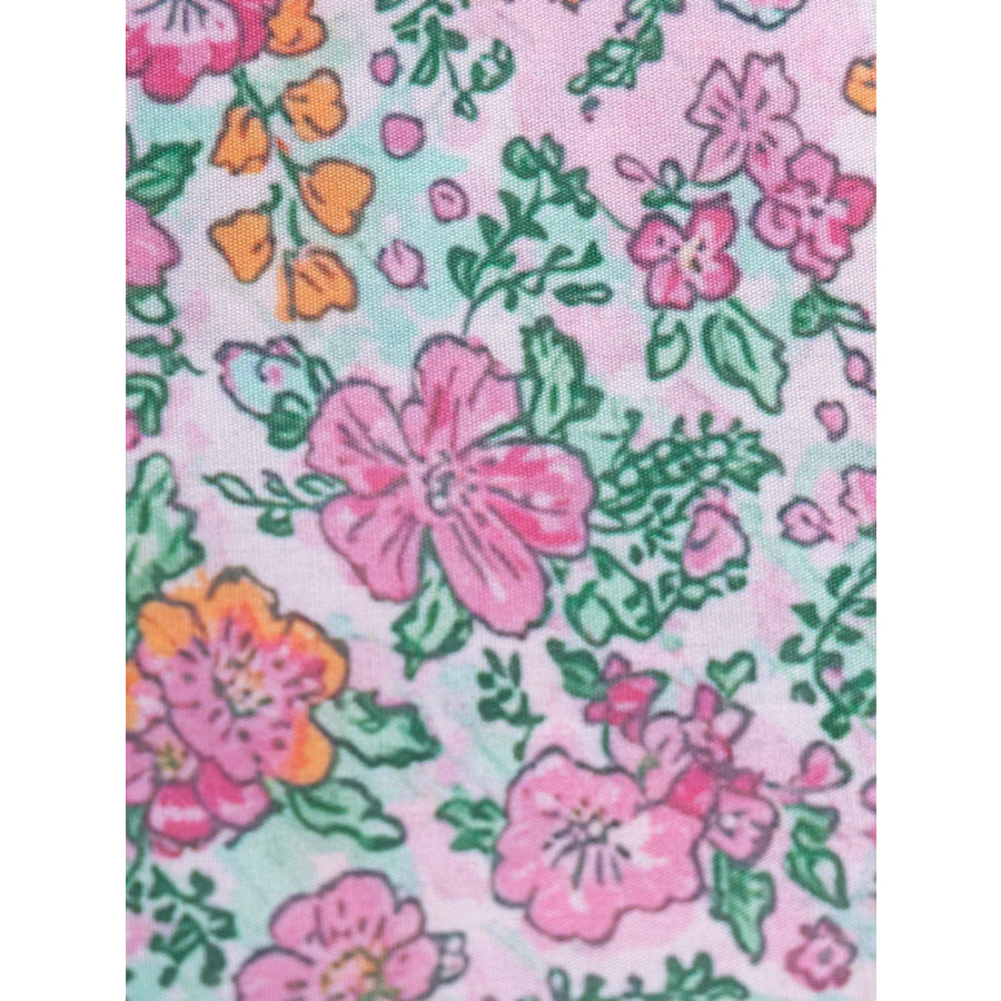 Children’s Floral Print Bunny Ruffle Sleeve Dress Apparel and Accessories