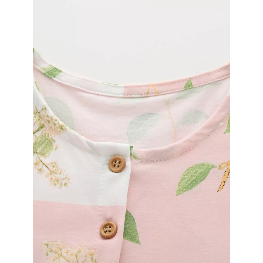 Children’s Floral Print Button-Down A-Line Dress Apparel and Accessories