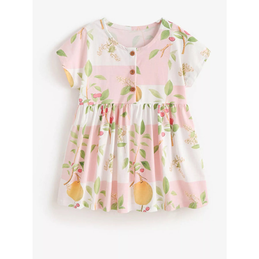 Children’s Floral Print Button-Down A-Line Dress Apparel and Accessories