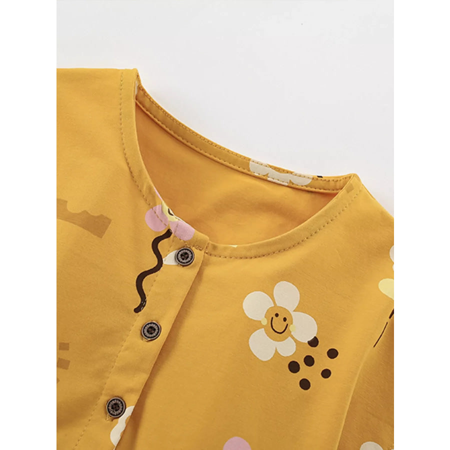 Children’s Floral Print Button-Front Casual Dress Apparel and Accessories