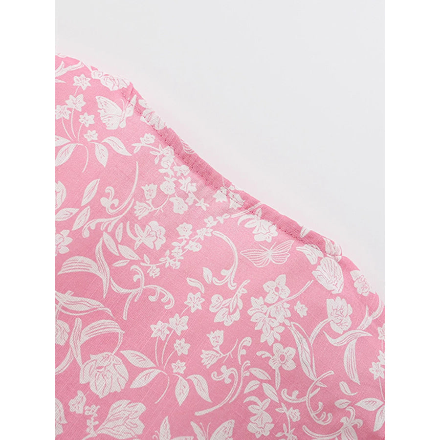 Children’s Floral Print Button-Front Casual Dress Apparel and Accessories