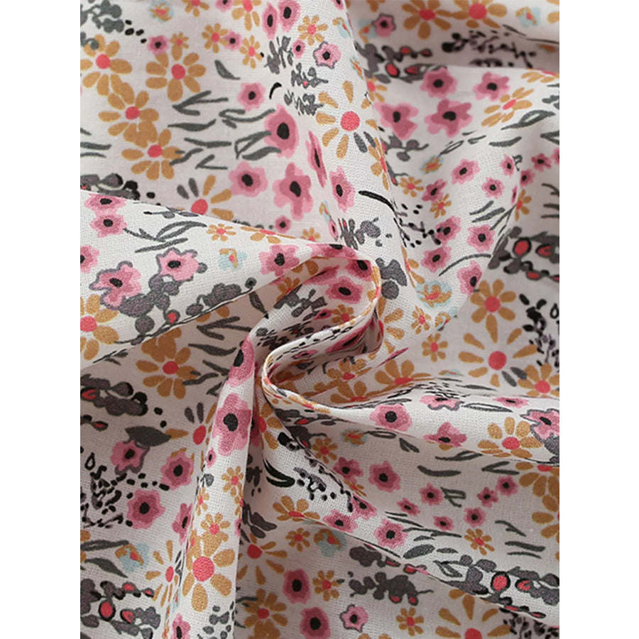 Children’s Floral Print Button-Front Ruffle Sleeve Dress Apparel and Accessories