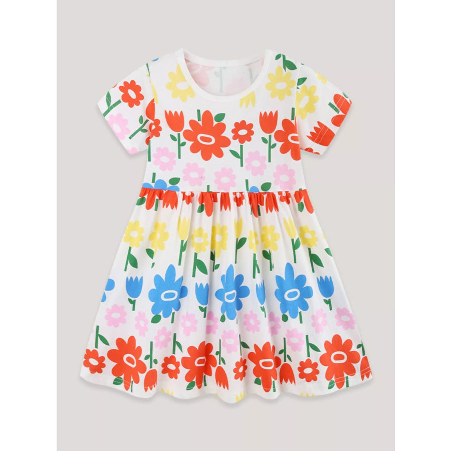 Children’s Floral Print Casual Dress Apparel and Accessories