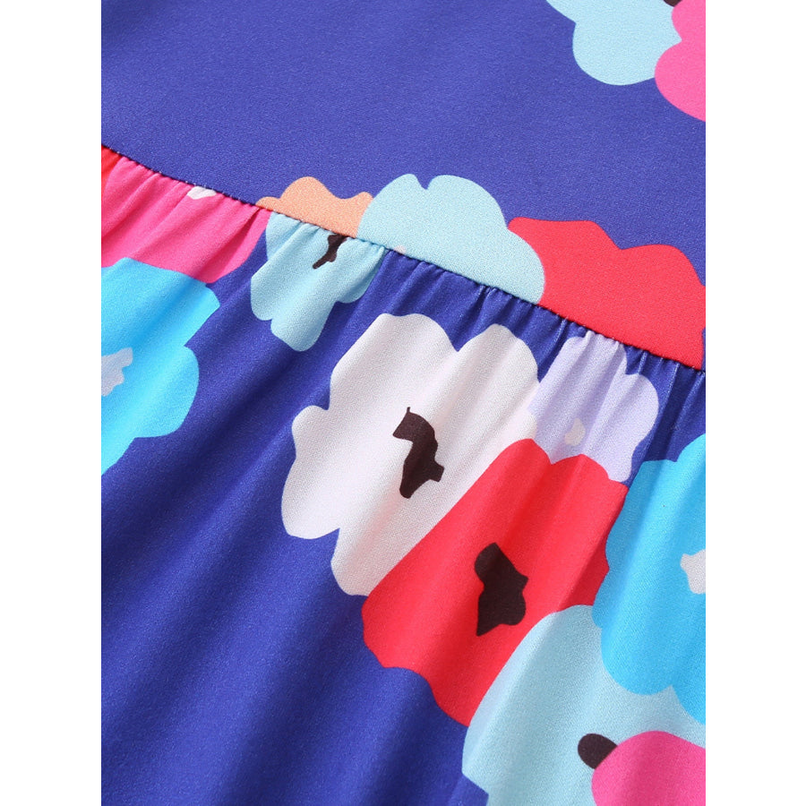 Children’s Floral Print Casual Short Sleeve Dress Apparel and Accessories