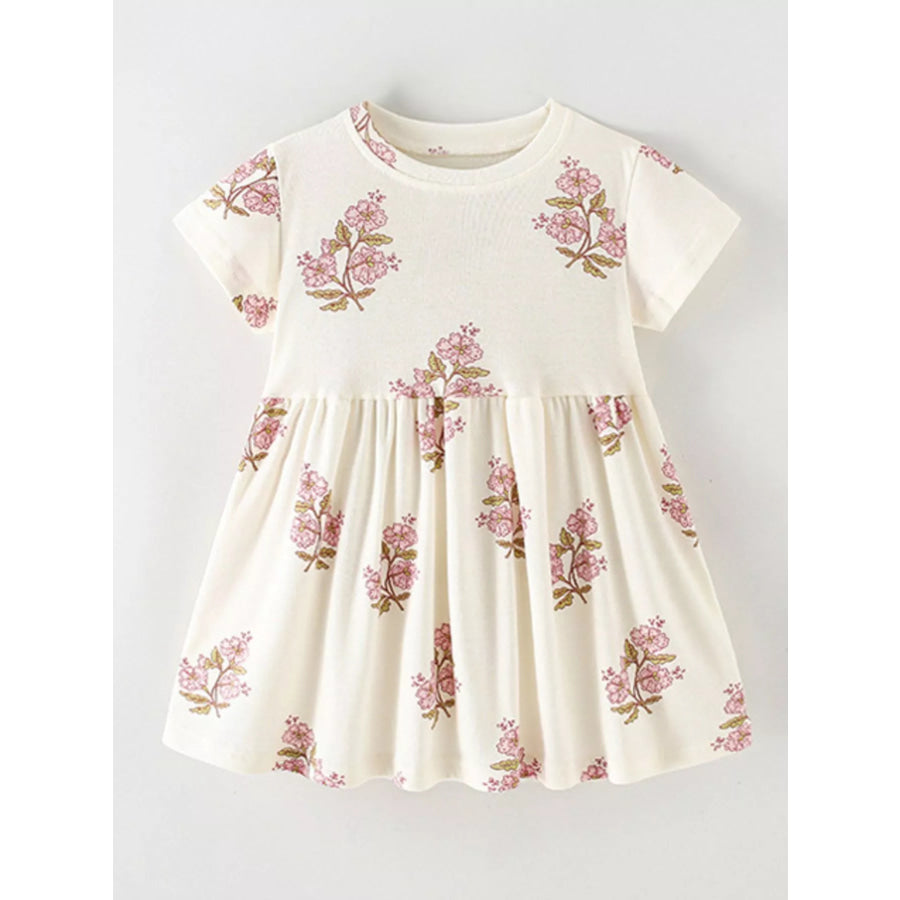 Children’s Floral Print Cotton Dress Apparel and Accessories