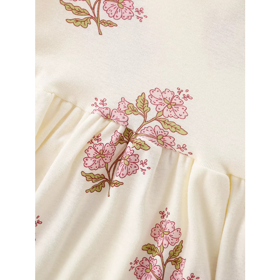 Children’s Floral Print Cotton Dress Apparel and Accessories
