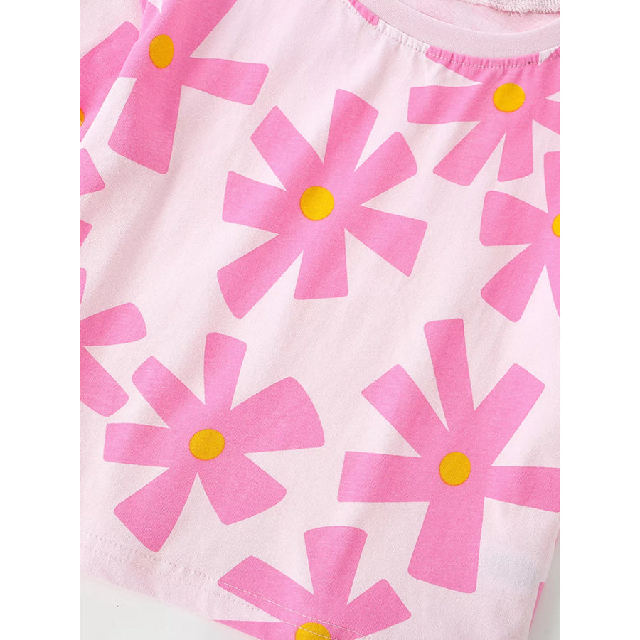 Children’s Floral Print Cotton T-Shirt Apparel and Accessories