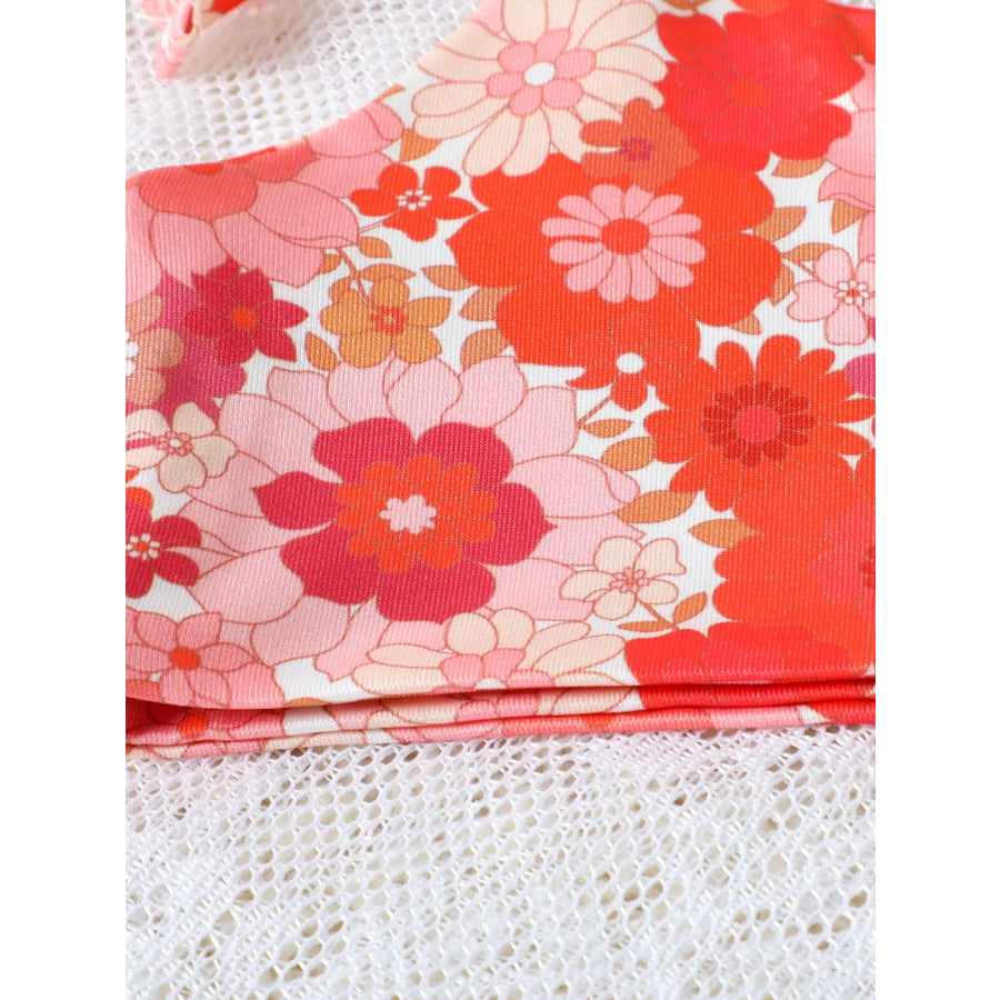 Children’s Floral Print Crop Top and Striped Pants Set Apparel and Accessories