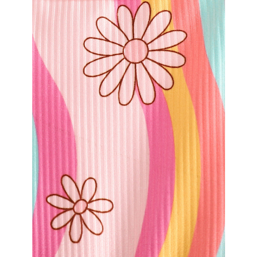 Children’s Floral Print Flare Leg Jumpsuit Apparel and Accessories