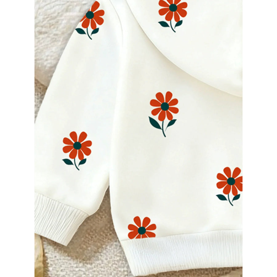 Children’s Floral Print Hoodie & Pants Set Apparel and Accessories