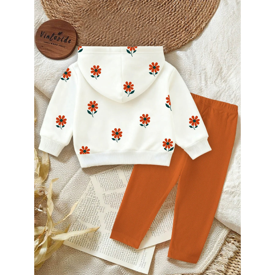 Children’s Floral Print Hoodie & Pants Set Apparel and Accessories
