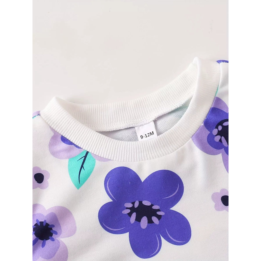 Children’s Floral Print Long Sleeve Top & Pants Set Apparel and Accessories