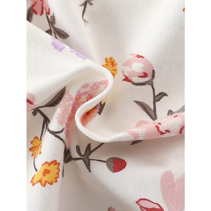 Children’s Floral Print Ruffle Collar Dress Apparel and Accessories