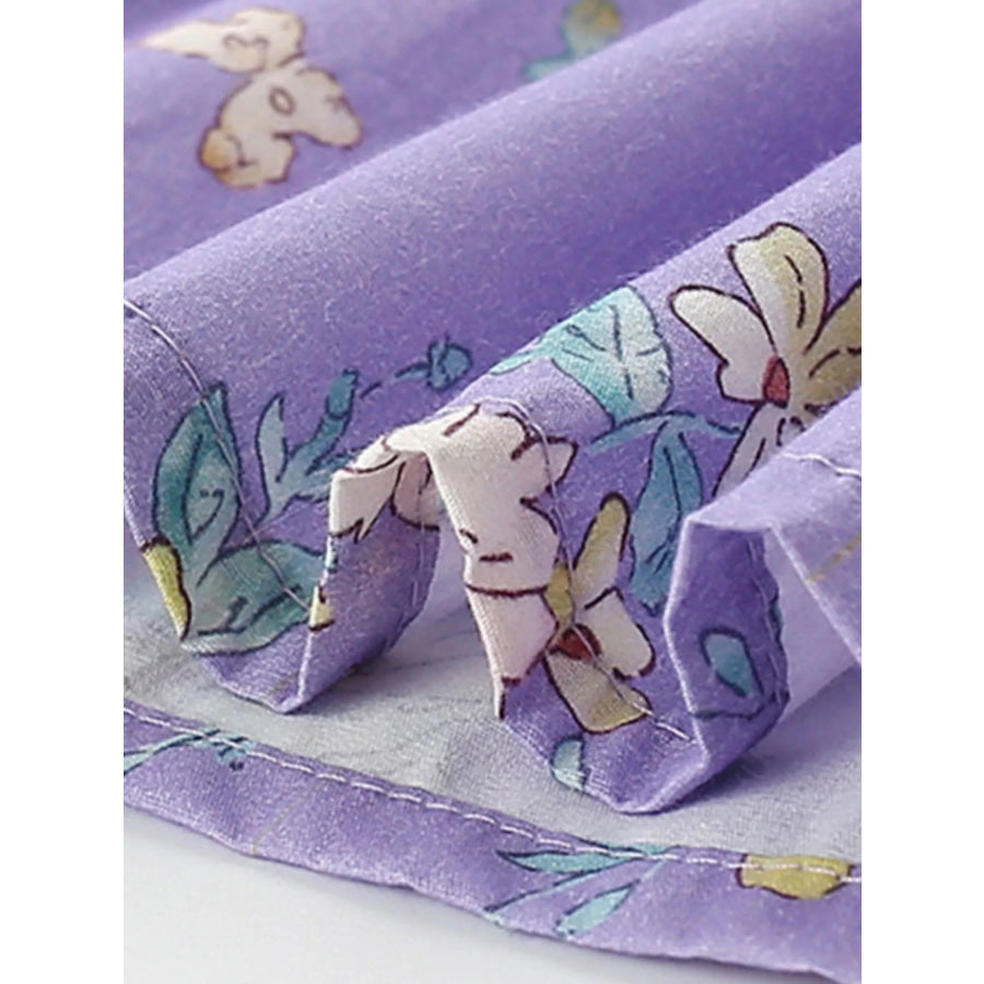 Children’s Floral Print Ruffle Sleeve A-Line Dress Apparel and Accessories