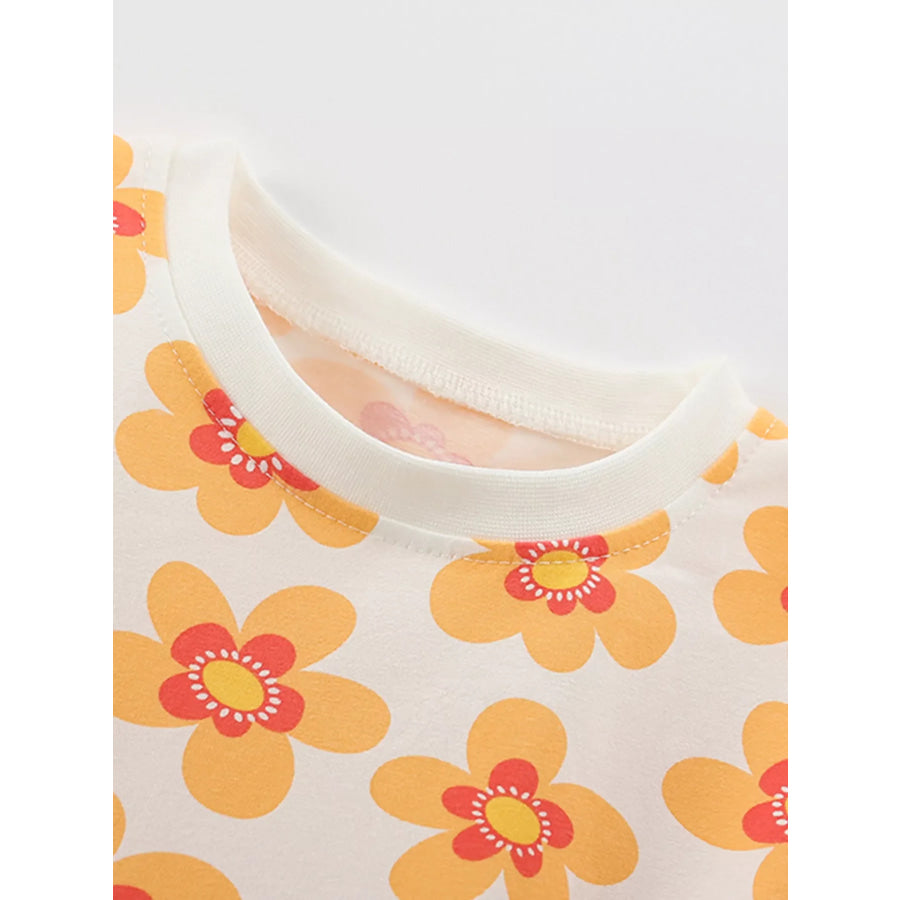 Children’s Floral Print Ruffle Sleeve Casual Dress Apparel and Accessories