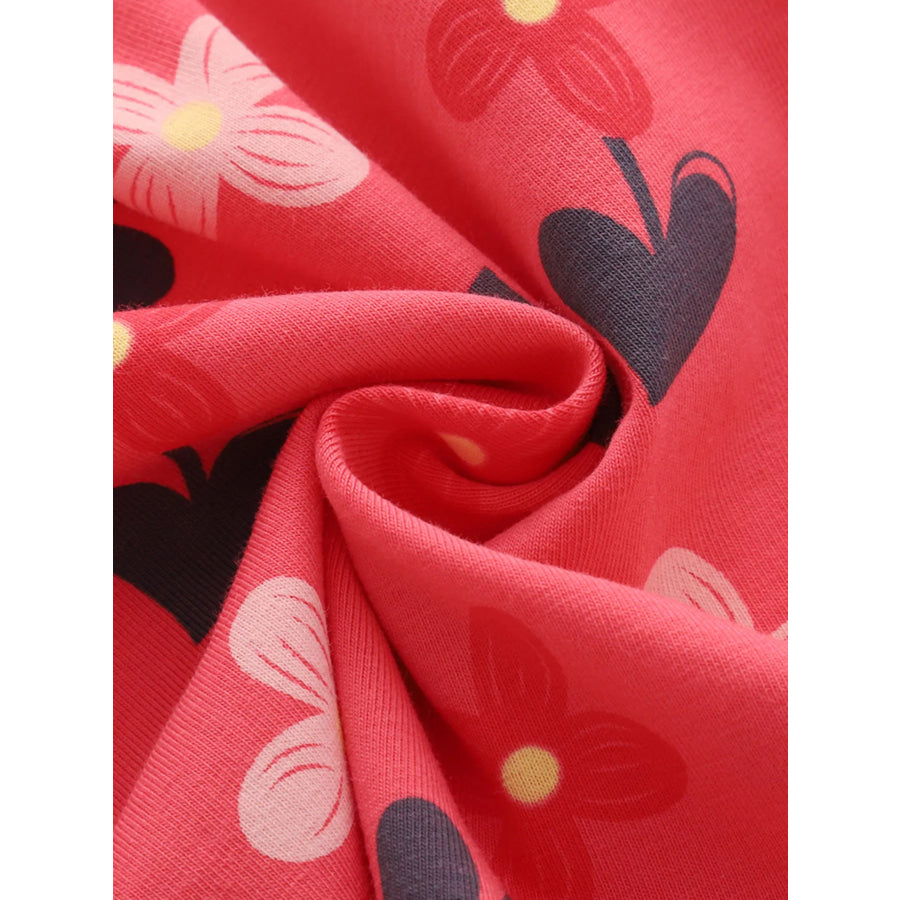 Children’s Floral Print Ruffle Sleeve Casual Dress Apparel and Accessories