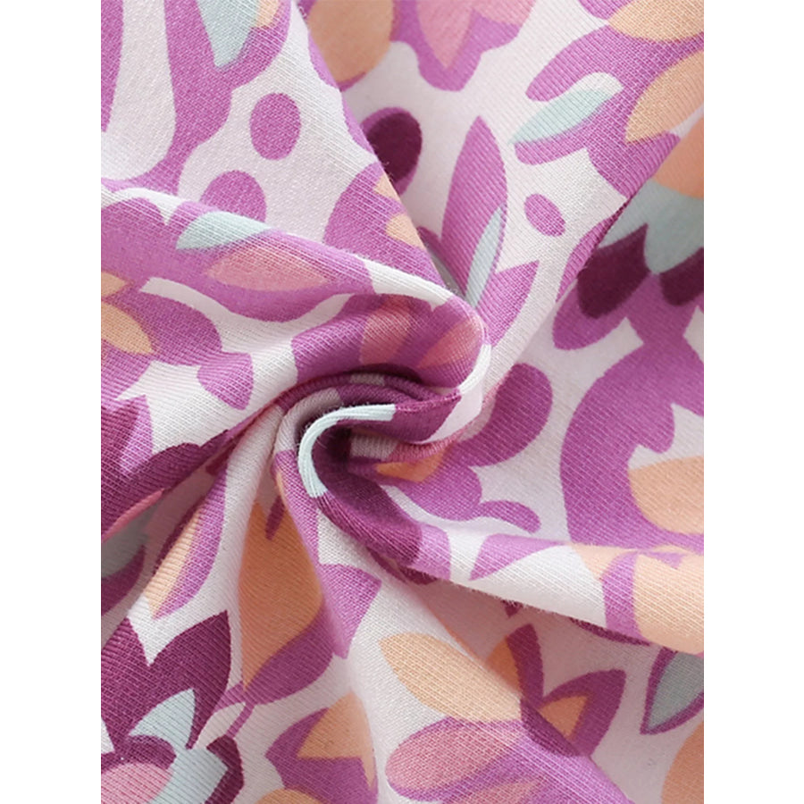 Children’s Floral Print Ruffle Trim A-Line Dress Apparel and Accessories