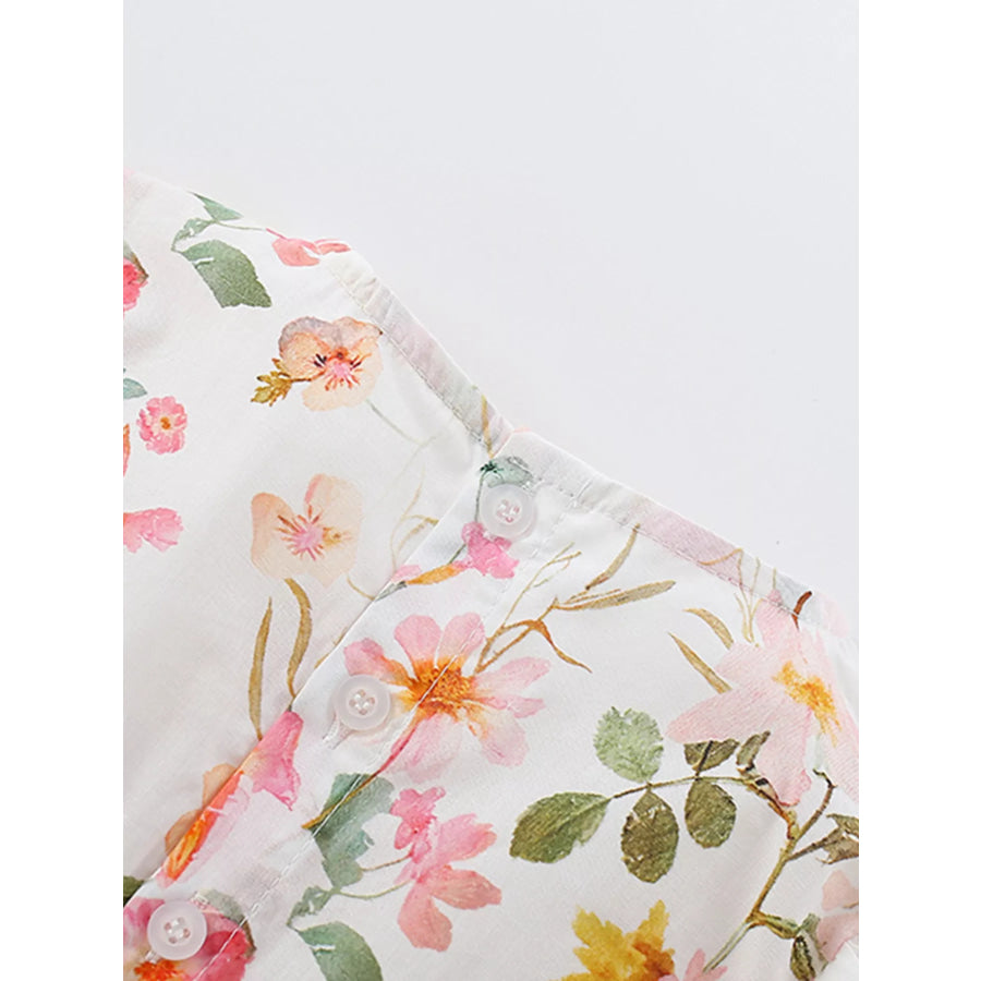 Children’s Floral Print Ruffled Sleeve Dress Apparel and Accessories