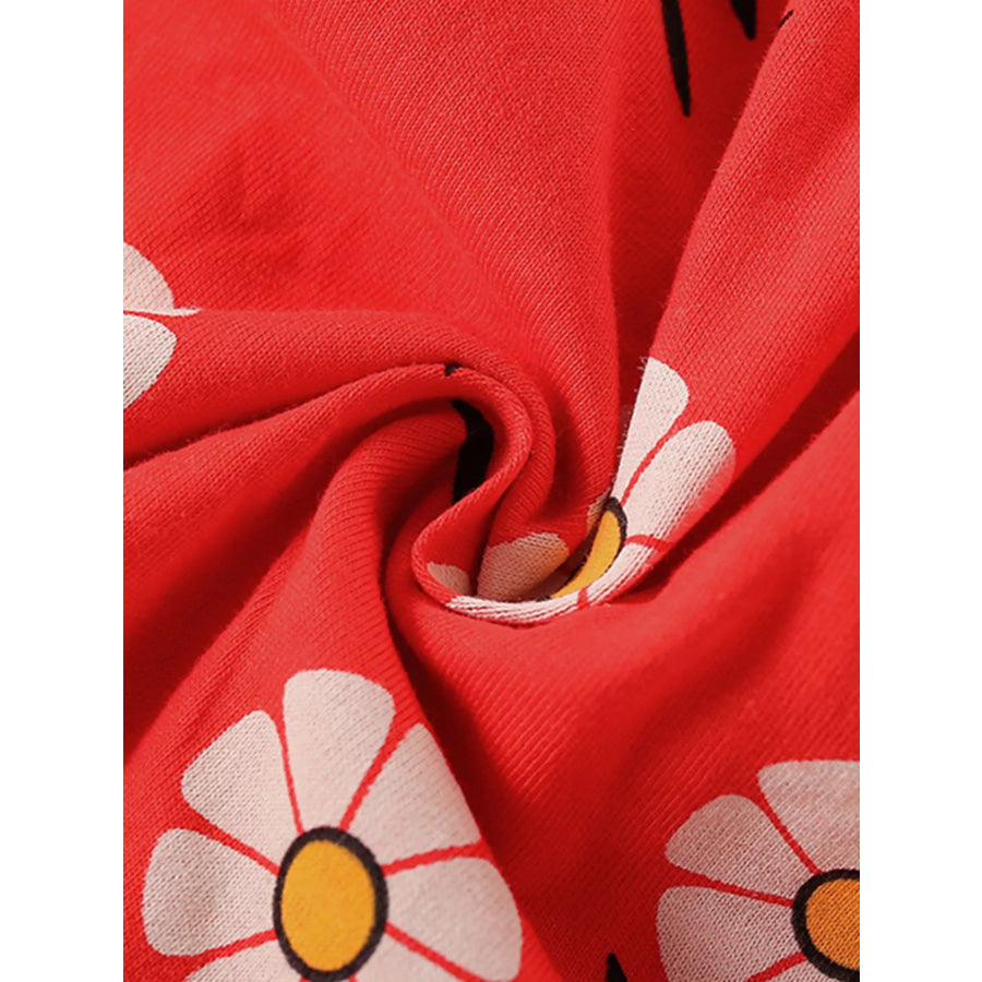 Children’s Floral Print Short Sleeve Dress Apparel and Accessories