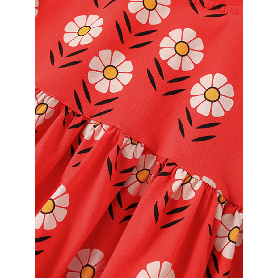 Children’s Floral Print Short Sleeve Dress Apparel and Accessories