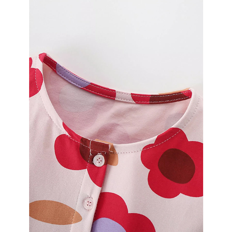 Children’s Floral Print Short Sleeve Dress Apparel and Accessories