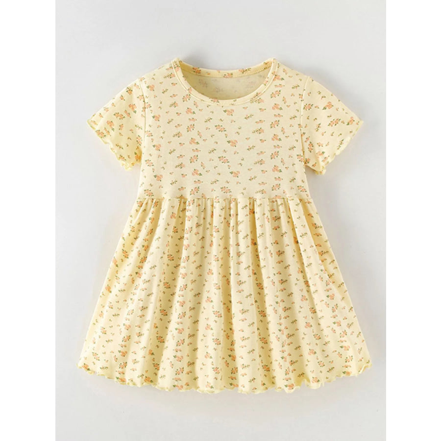 Children’s Floral Print Short Sleeve Dress Apparel and Accessories