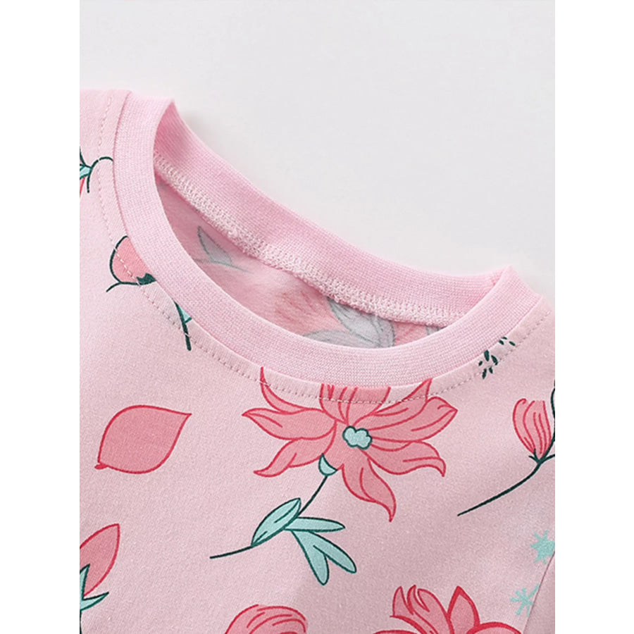 Children’s Floral Print Short Sleeve Tee and Shorts Set Apparel and Accessories
