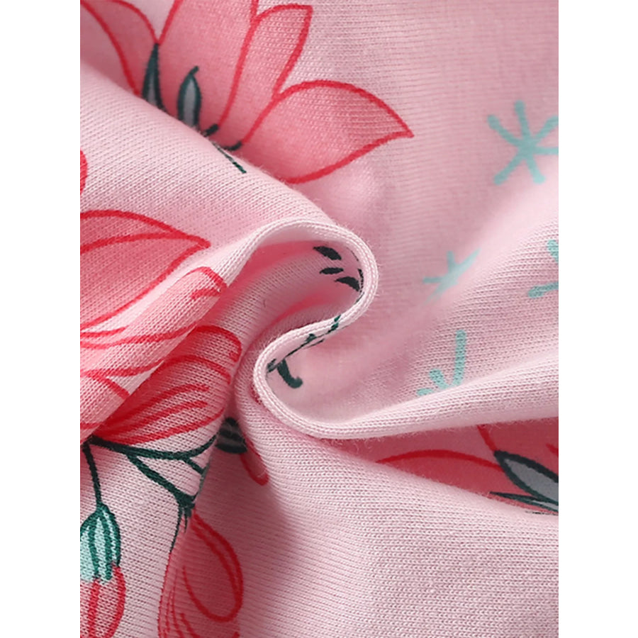 Children’s Floral Print Short Sleeve Tee and Shorts Set Apparel and Accessories